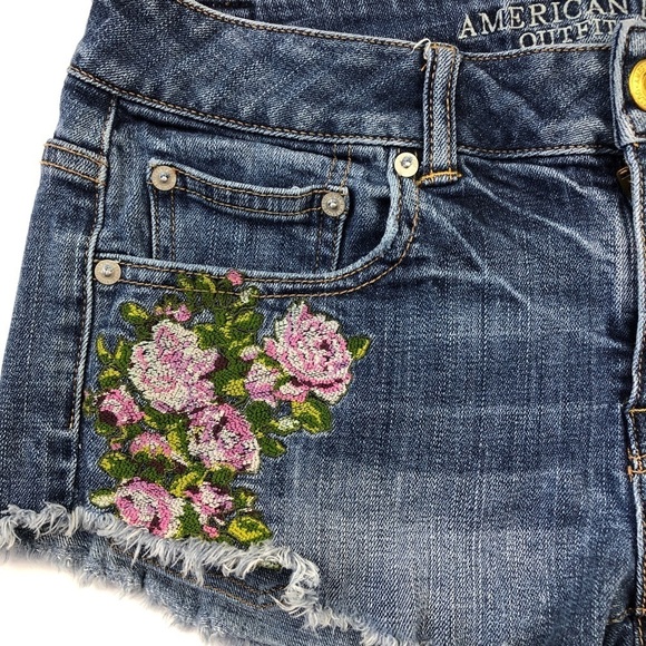 American Eagle Outfitters Embroidered Denim Shorts - Picture 3 of 11